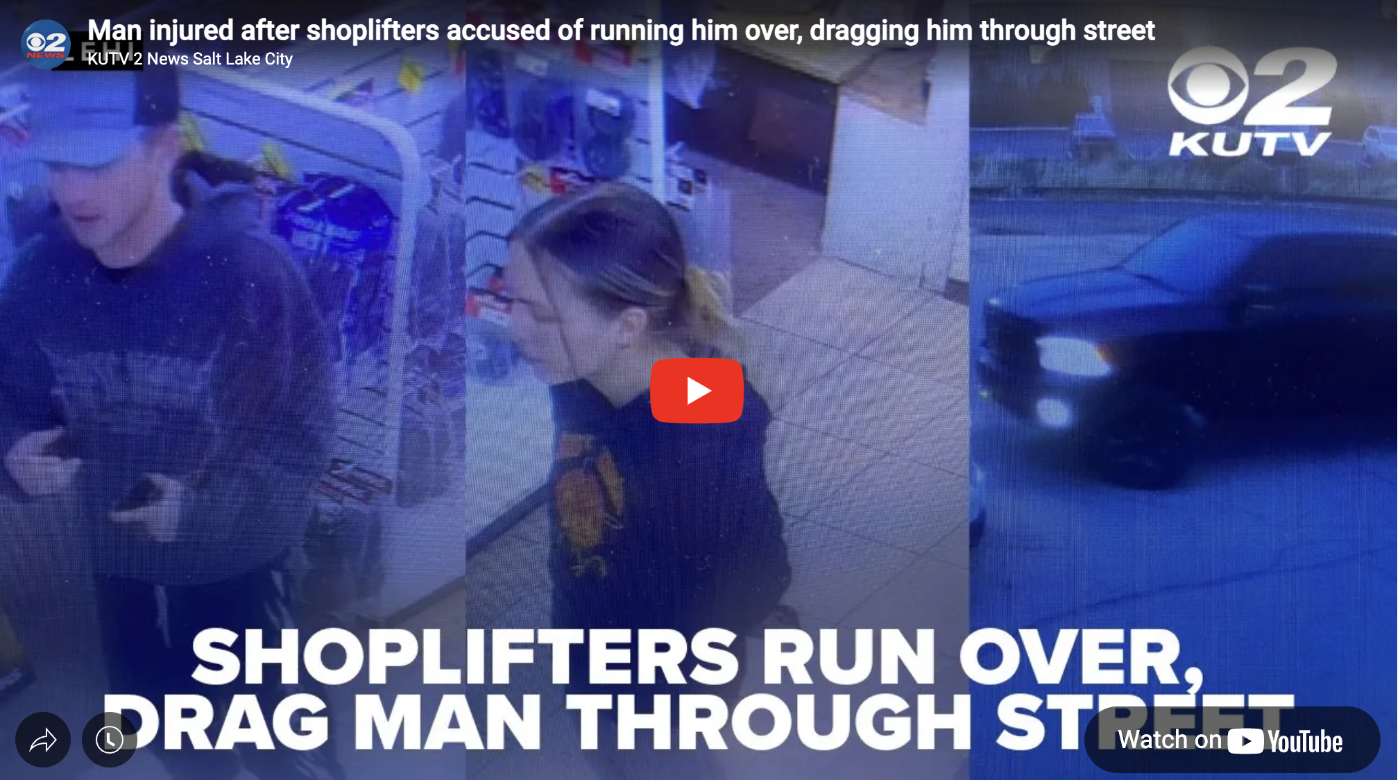 Man injured after shoplifters accused of running him over, dragging him through street