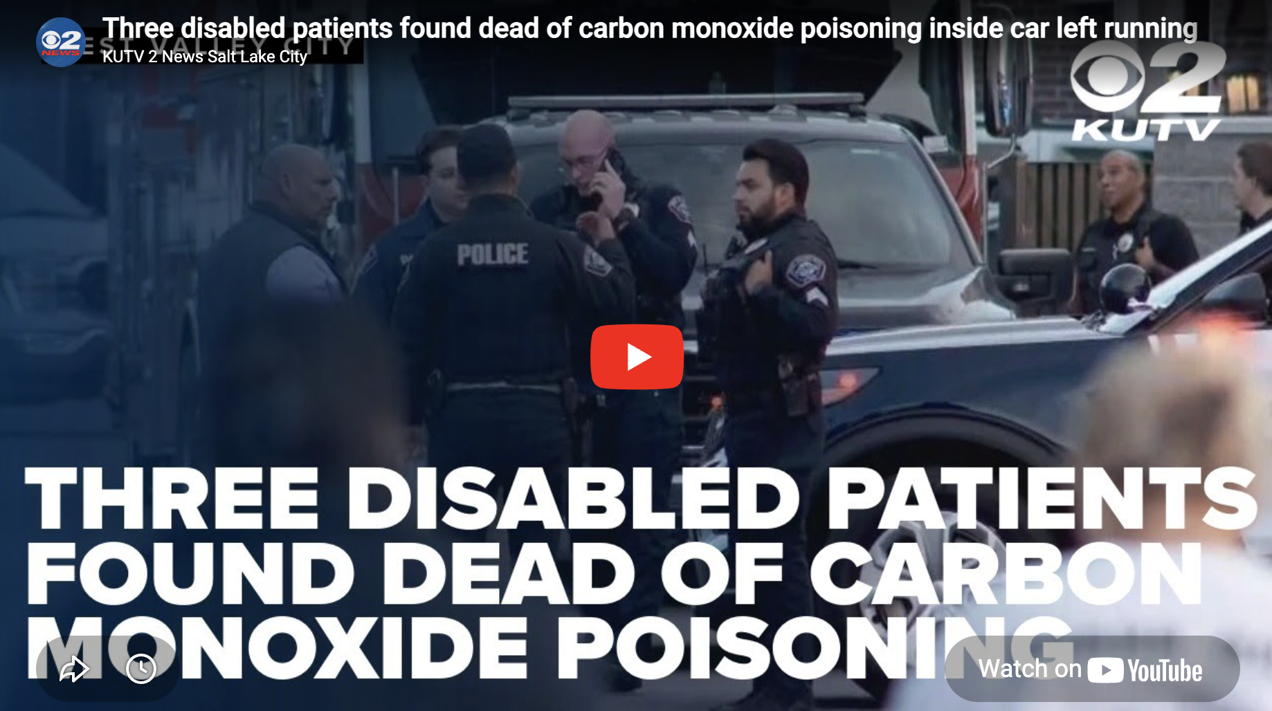 Three disabled patients found dead of carbon monoxide poisoning inside car left running